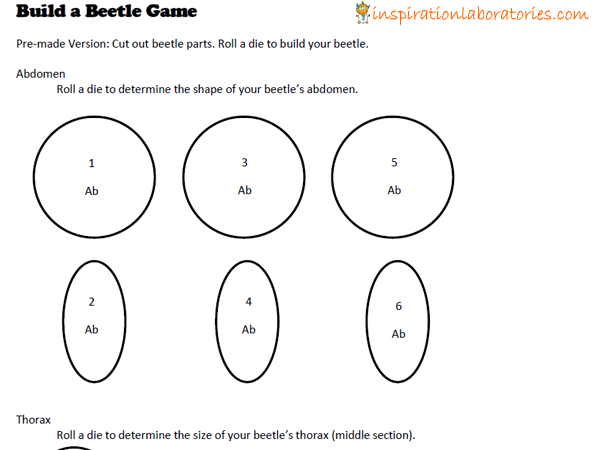 Build a Beetle Game | Inspiration Laboratories
